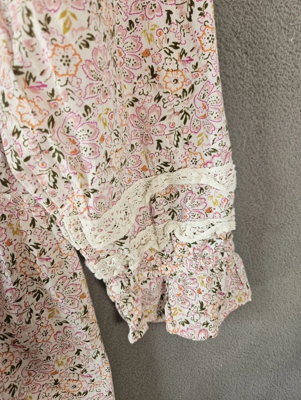 Sundance Ditsy Floral Cottagecore Dress Lace Ruffle Prairie Buttons Women’s XL - Picture 10 of 10